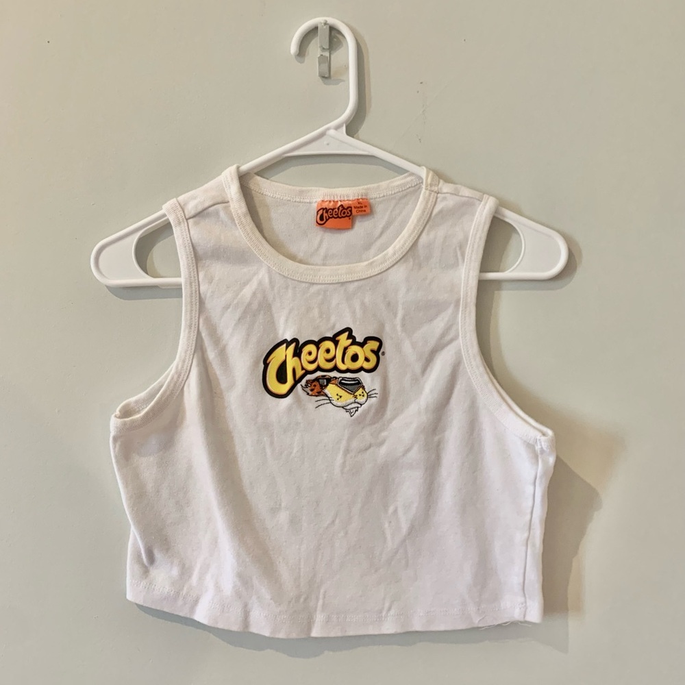 Cheetos Graphic White Crop Top